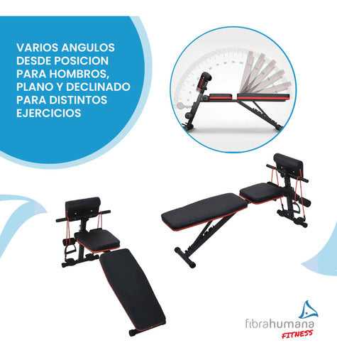 Fibrahumana Fitness Multifunction Gym Bench with Scott Support 6