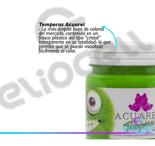 Acuarel Tempera Acuarel Escolar Varios Colores 3