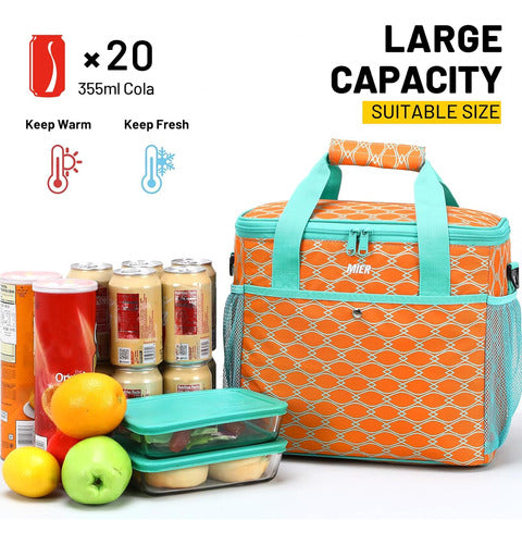 Gran Bolsa De Picnic Con Refrigerador Suave Para Comestibles 4