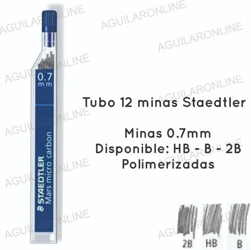 12 Tubo De 12 Minas Staedtler 0,7mm P / Portamina 1