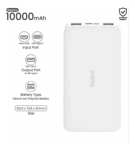 Original Xiaomi Redmi Powerbank 10000mAh Portable Charger 1