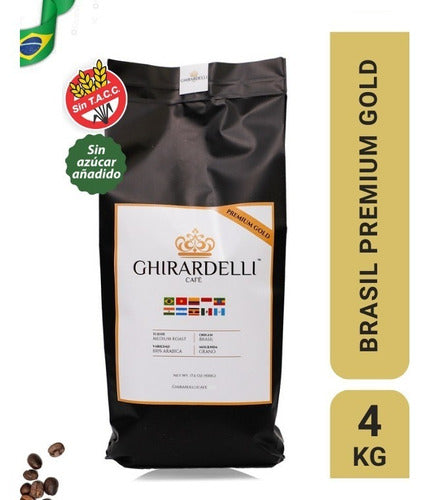 Ghirardelli Café Brasil Tostado Premium Molido O Grano Sin Tacc X 4 Kg 0