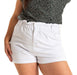 Women's White High-Waisted Stretch Denim Shorts Plus Size 6