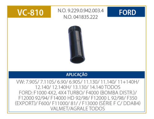 Tubo Refrigeração Compatível A Ford Fiat Agrale Volkswagen 1