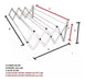 Sturdy Wall-Mounted Extensible Clothesline 60 cm Wide 7 Rods 3