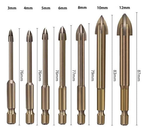 Set De Mechas Hexagonales P/vidrio, Cerámica, Granito, Etc. 4