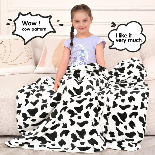 Inhand Cow Print Blanket, Fuzzy Baby Girl Cow Print Throw Bl 1