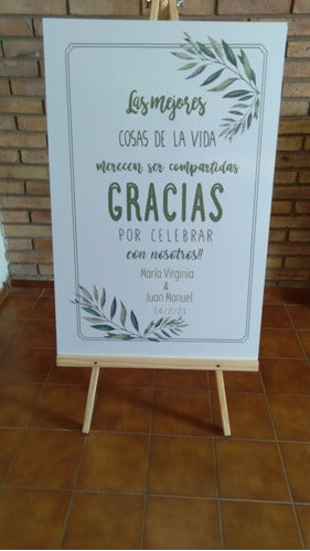 Wooden Wedding Sign 100x70 cm with Easel Included 8