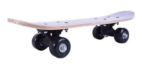 Fibro Skate Patineta Mini Doble Cola Lija Completa 0