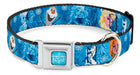 Buckle-Down Dog Collar With Seatbelt Buckle - Frozen Character Poses Blues 0