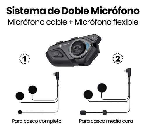 Intercomunicador Bluetooth Casco Moto Fox T2- Multiusuario 4