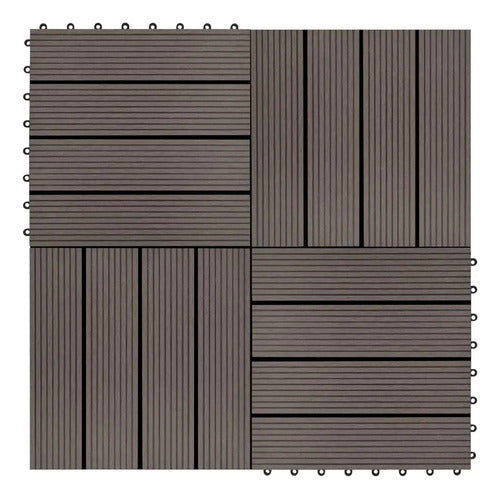 DecoHome Deck WPC Baldosa Encastrable Simil Madera Color Café 0