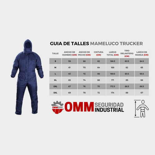 OMM Seguridad Industrial Mameluco Térmico Grueso Fabrica Trucker Frío Extremo 1