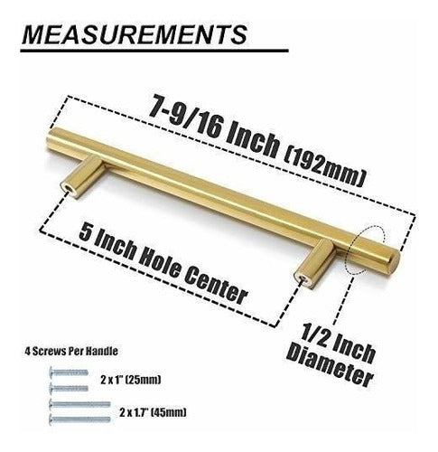 Tiradores De Cajon De Armario Dorado Pack 10 2
