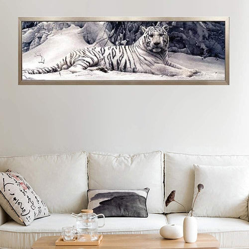 GELANYOUPIN 5D Diamond Painting Kit - White Tiger 40x150cm 4