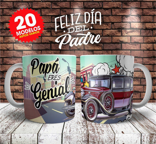 Plantillas Tazas Día Del Padre Autos Fierrero Sublimar #5 1