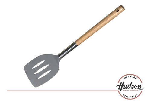 Hudson Kitchen Slotted Spatula with Wooden Handle 1