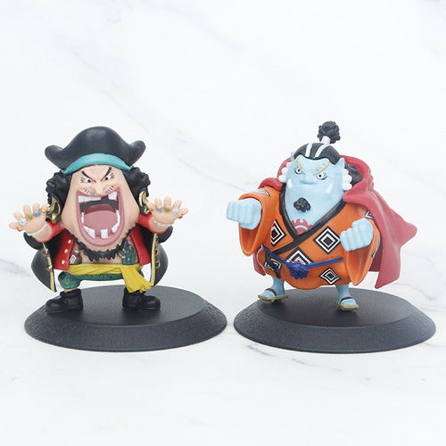 Figura One Piece Set X8 Chibi Ace Jinbe Shichibukai PVC 4