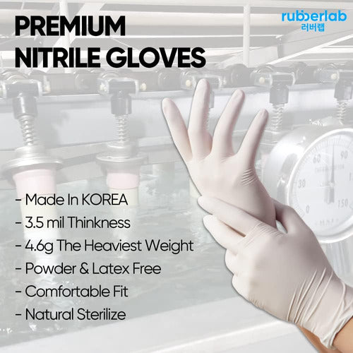 Rubberlab Nitrile Gloves Medical Examination, Large 1