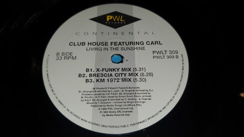 Clubhouse Feat Carl Living In The Sunshine Vinilo Maxi Uk 1