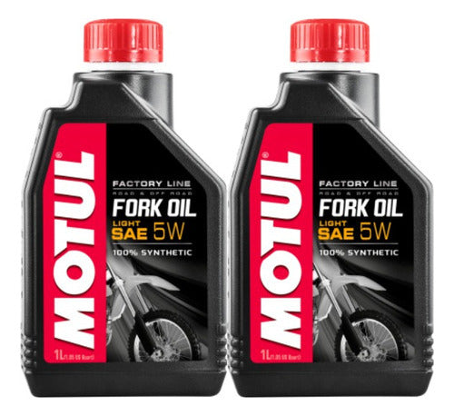 Kit Motul Fork Oil Factory Line 5w Light 2 Litros 0