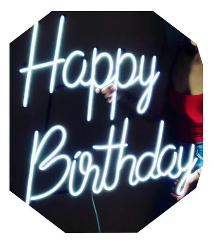 Safari Publicidad LED Neon Sign Happy Birthday Rental 0