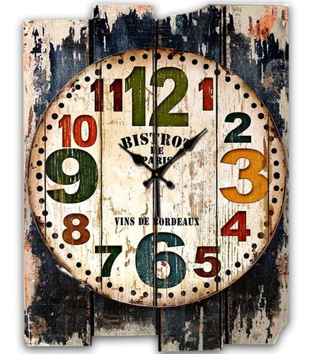 Tacuara Rustic Wall Clock - Color Numbers 0