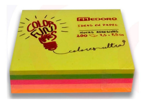 Medoro Sticky Notes 7.5cm X 7.5cm 200 Sheets (Pack of 6 Units) 0