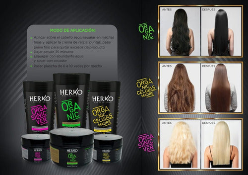 Herko Professional Organic Células Madre 1-Step Formaldehyde-Free Hair Smoothing Treatment 3