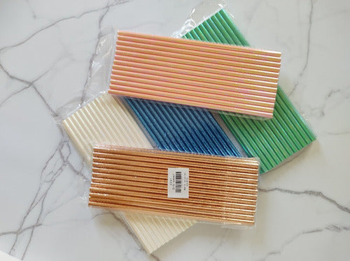 Metallic Iridescent Polypaper Straws - Pack of 25 8