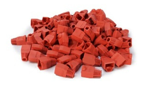 Pack of 100 RJ45 Ethernet Cable Plug Caps Red for Networking 0