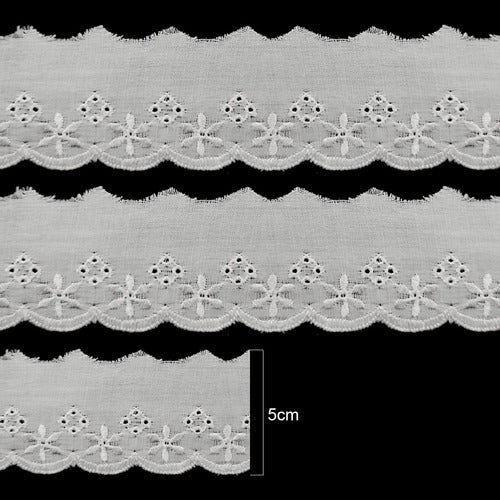 Bordado Inglês - 5cm X 13,7m - Branco 067 - Ro.152341 2