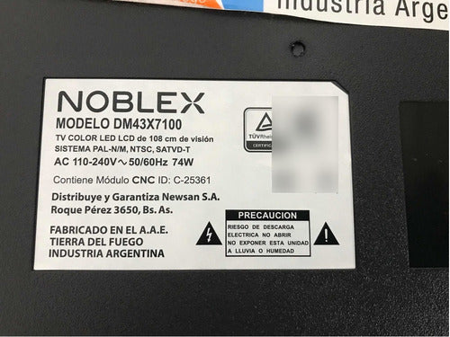 Placa T-con Noblex Dm43x7100 , Leer Descripción !!! 4