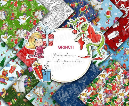 Kit Cliparts Y Fondos Navidad Papeles Png Grinch #n125 0