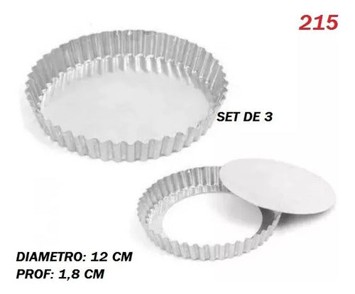 Molde Para Tarteras - Set X 3 X 12 Cm (*215) 1