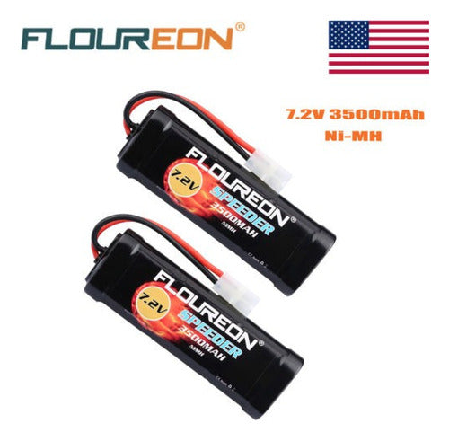 FLOUREON 4 X 7.2V 3500mAh Ni-MH Rechargeable with Tamiya Female Plug 2