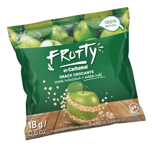 Pack of 12 Dehydrated Green Apple Snack Frutty 18g x 10 Units 1