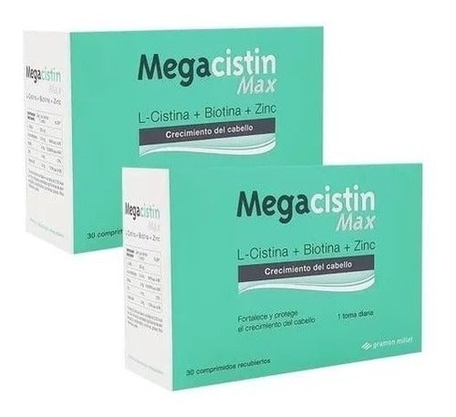 Megacistin Max X 30 Comp Anti-Caída Cabello Combo X 2 Cajas 0