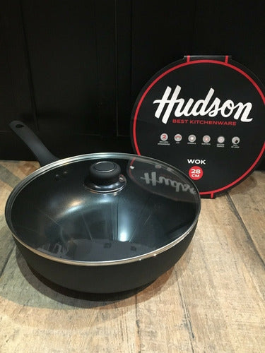 Hudson Wok with Lid 28 cm Non-Stick Quality Super 0