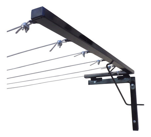 Foldable Wall-Mounted Clothesline 3m 6 Steel Lines 5