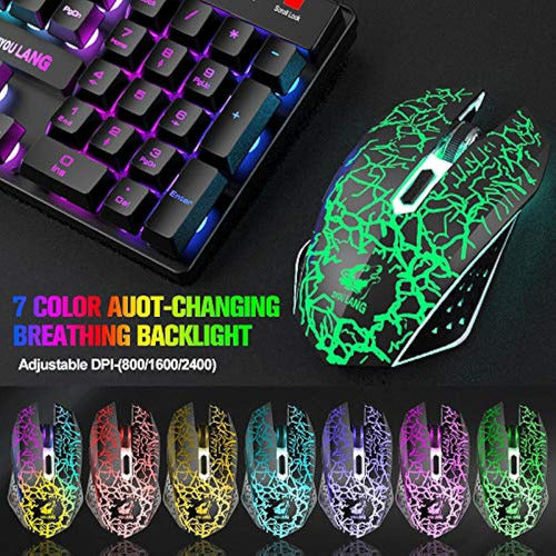 Ziyou Lang Wireless Gaming Keyboard and Mouse Combo with 87 Keys 4