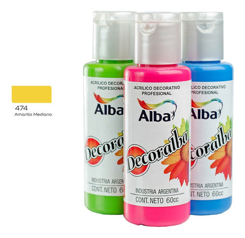 Alba Acrylic Paint Decoralba 60ml Medium Yellow 0