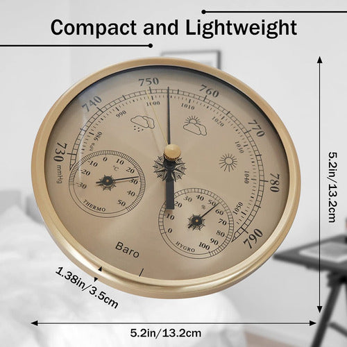 . 3 Em1 130mm Termômetro, Barômetro, Higrômetro, Estação 4