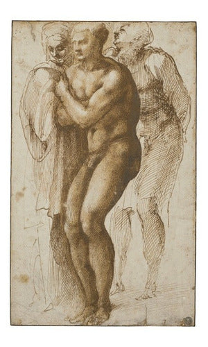 Miguel Angel Buonarroti - Hombre Desnudo - Lámina 45x30 Cm 0