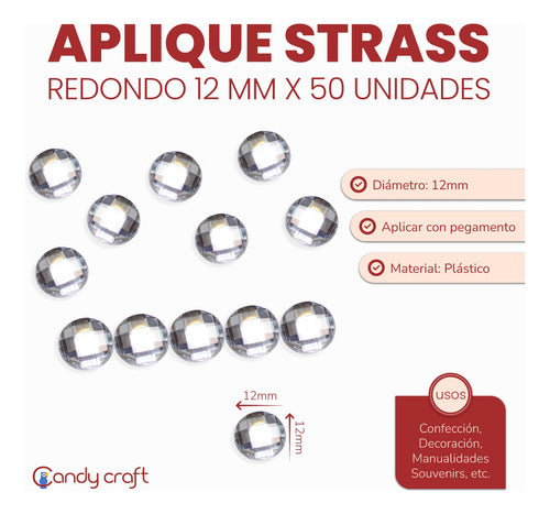 Candy Craft Round Strass 12mm X50 Units 1