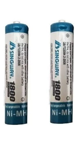 Singway Pack 2 Rechargeable AAA Batteries 1800mAh 0