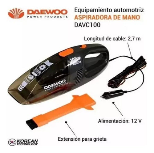Portable Car Vacuum Compact Design Daewoo Davc100 2