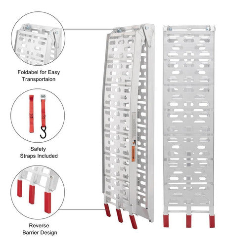 Rampa Para Moto De Aluminio Plegable Hasta 340 Kg - Gkmotos 1