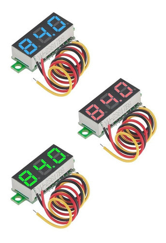 Mini Voltimetro Digital De Panel 0-99.9v Dc - Color Verde 4