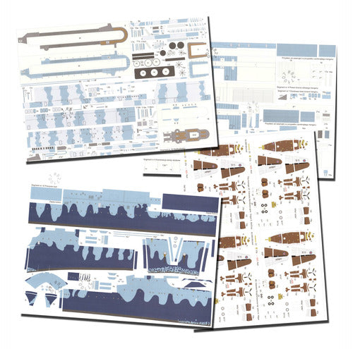 Portaaviones USS Hornet (CV-8) 1.200 Papercraft 1